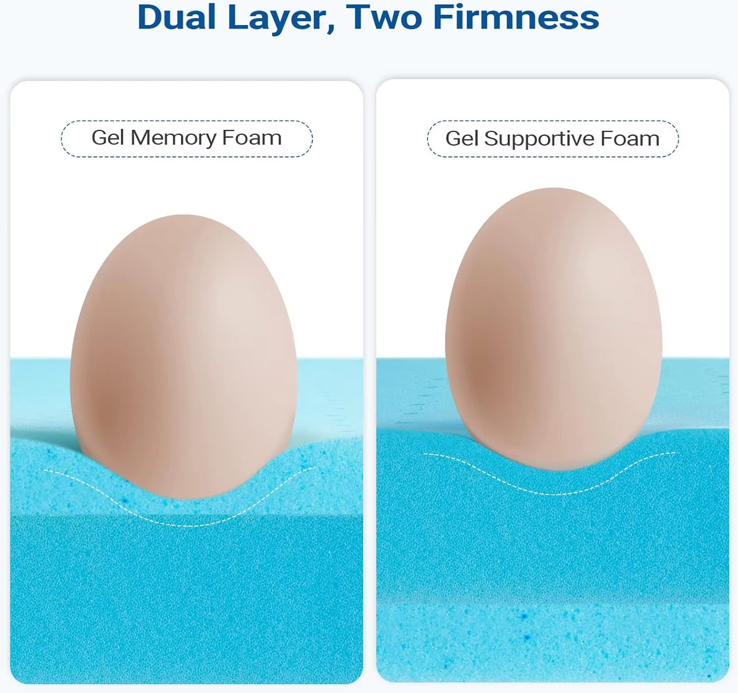 3-Inch King Size Cool Gel Memory Foam Mattress Topper