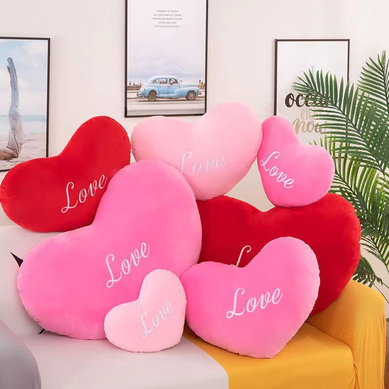 Heart-shaped throw pillow