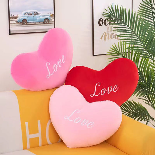 Heart-shaped throw pillow