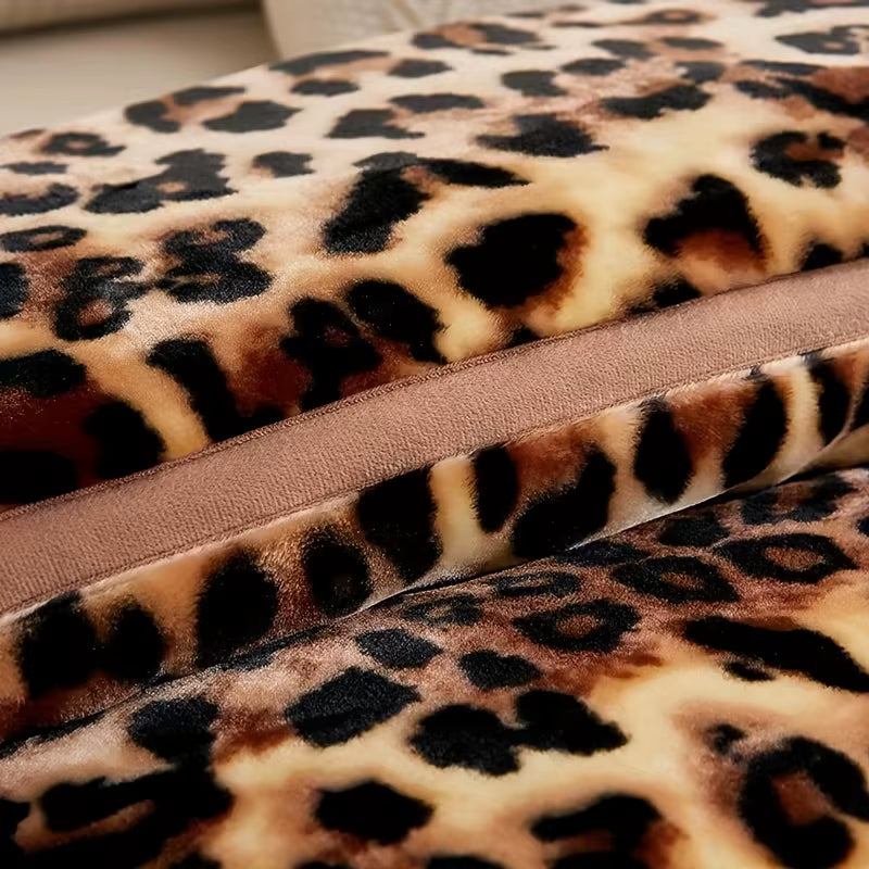 Premium Leopard Print Plush Blanket 