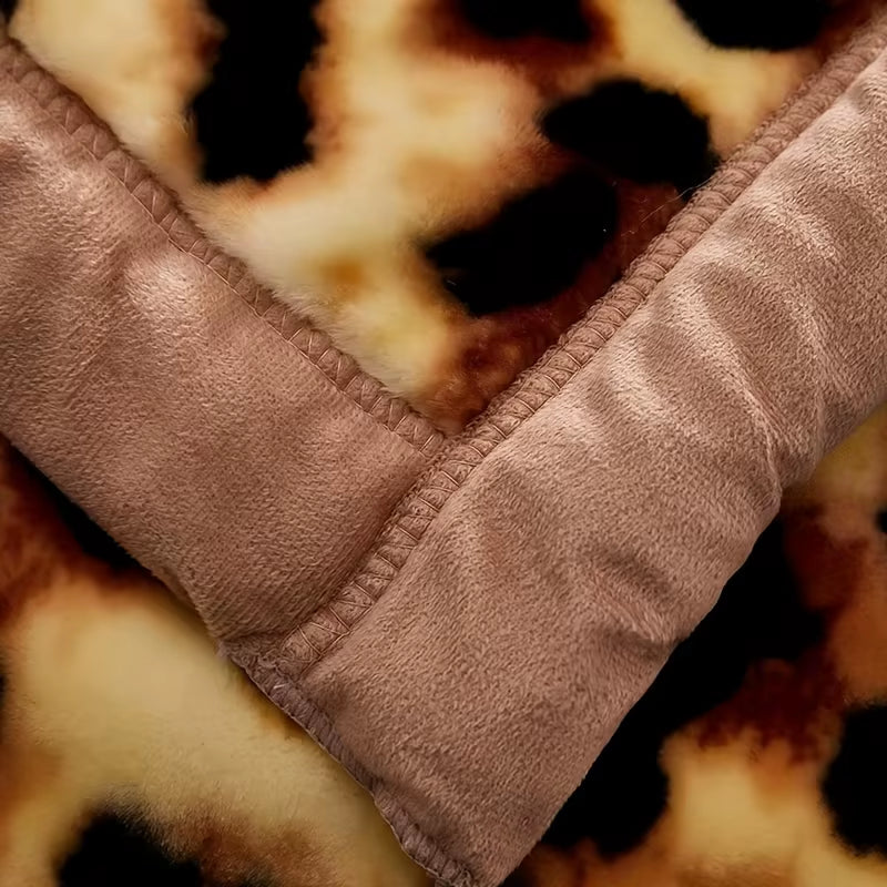 Premium Leopard Print Plush Blanket 