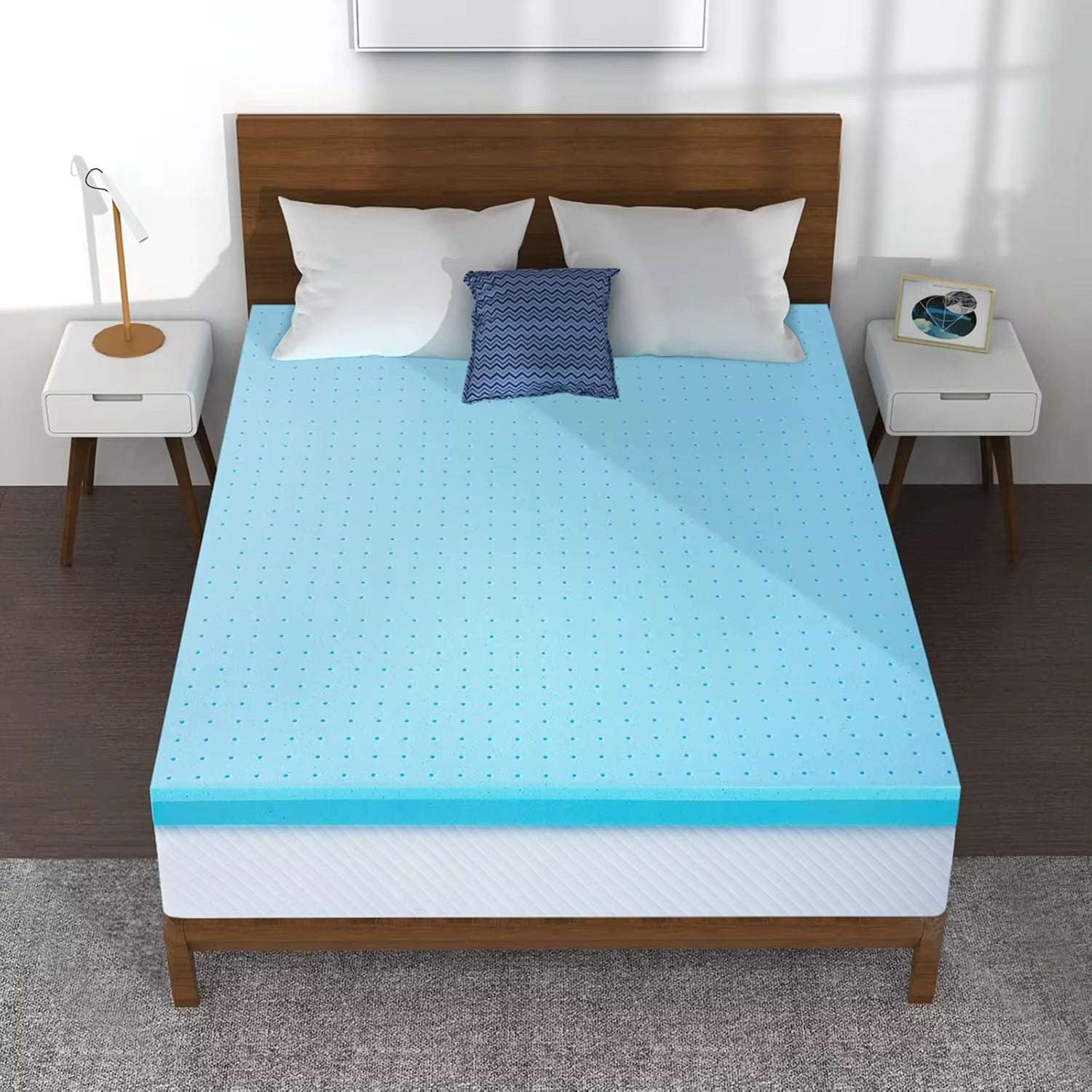 3-Inch King Size Cool Gel Memory Foam Mattress Topper