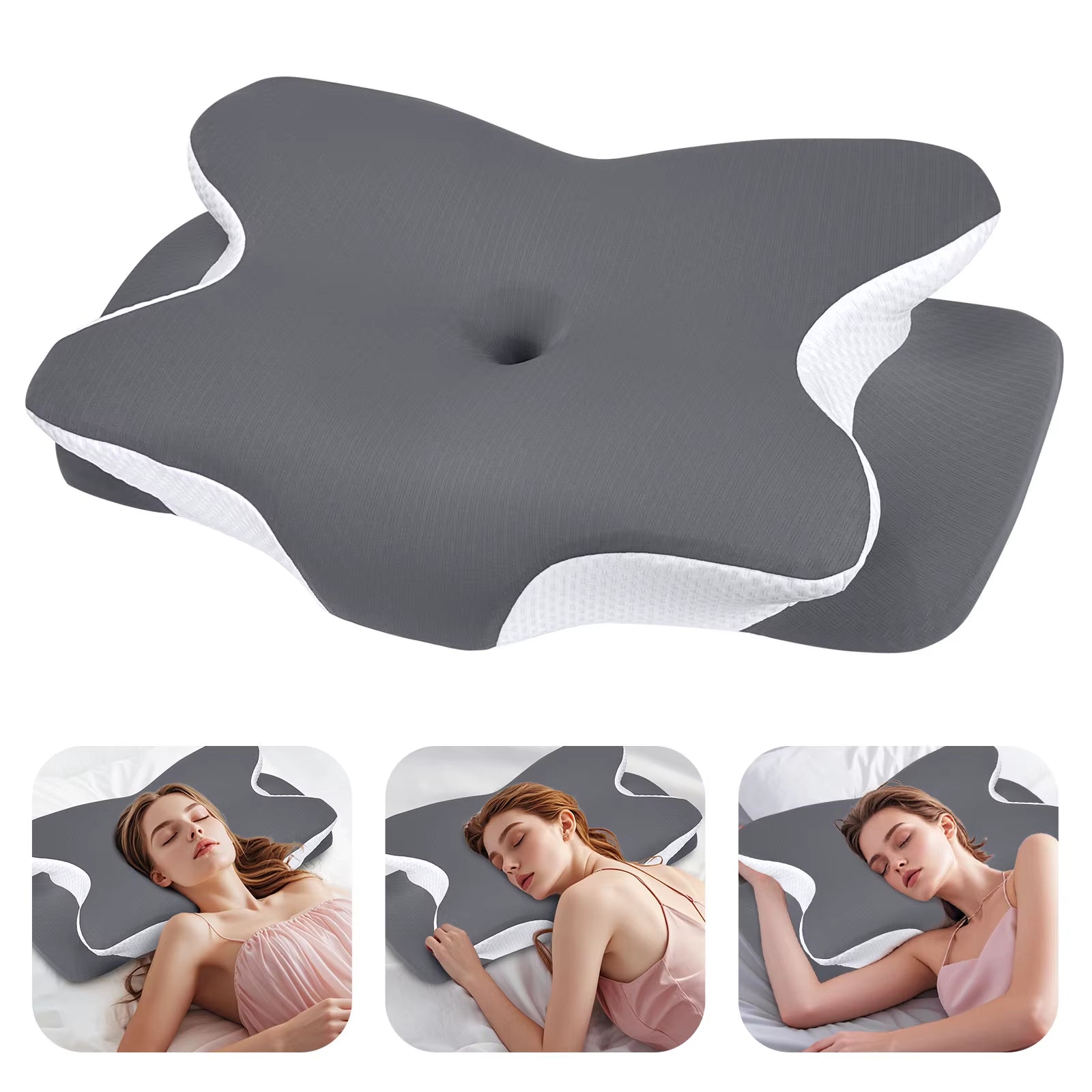 Cervical Cooling Memory Pillow With Silk Pillowcase