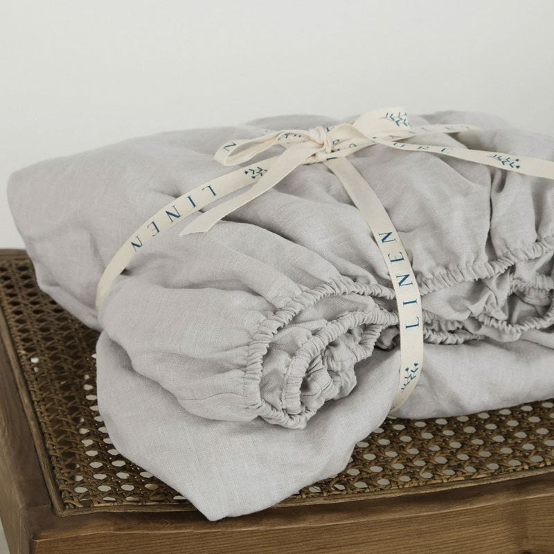 Washed Linen Fitted Sheet Mattress Protector