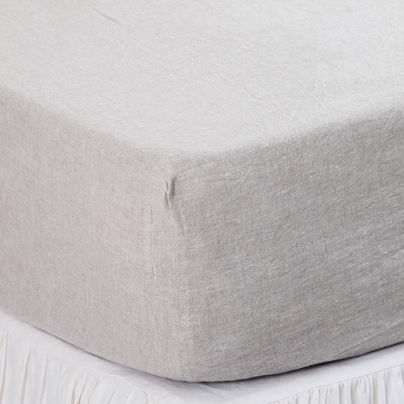 Washed Linen Fitted Sheet Mattress Protector