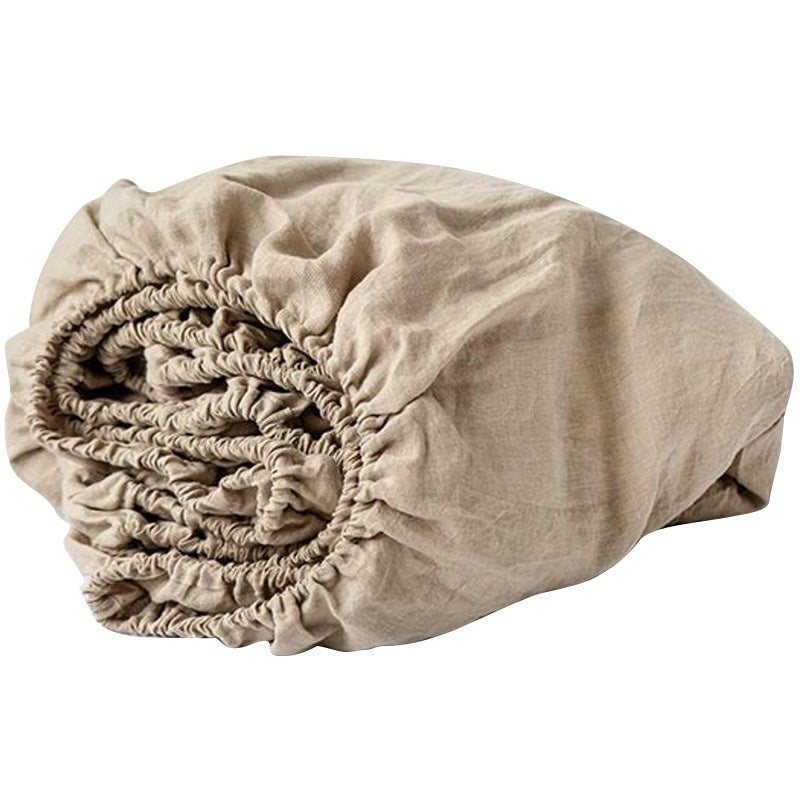 Washed Linen Fitted Sheet Mattress Protector
