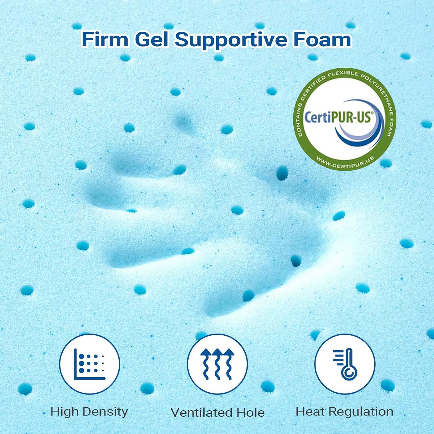 3-Inch King Size Cool Gel Memory Foam Mattress Topper